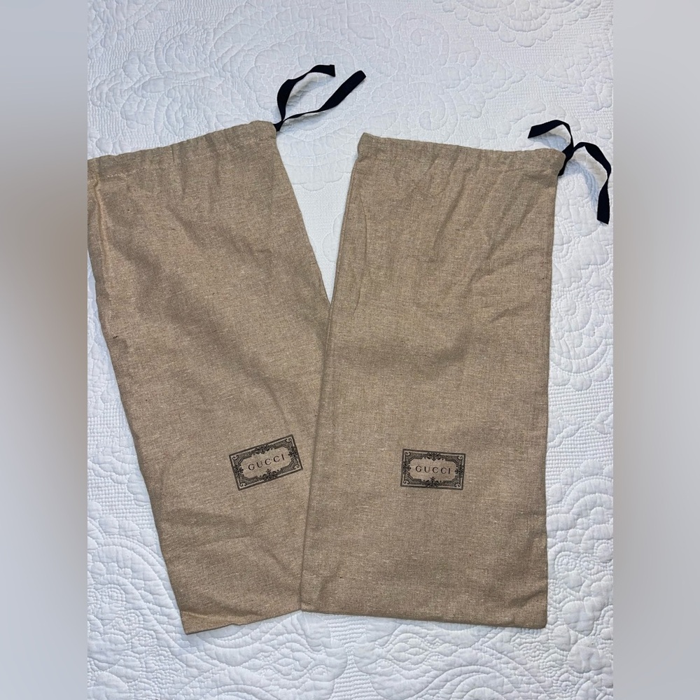 Authentic Gucci Burlap Dust Bag Set 18.5in x 9.5in